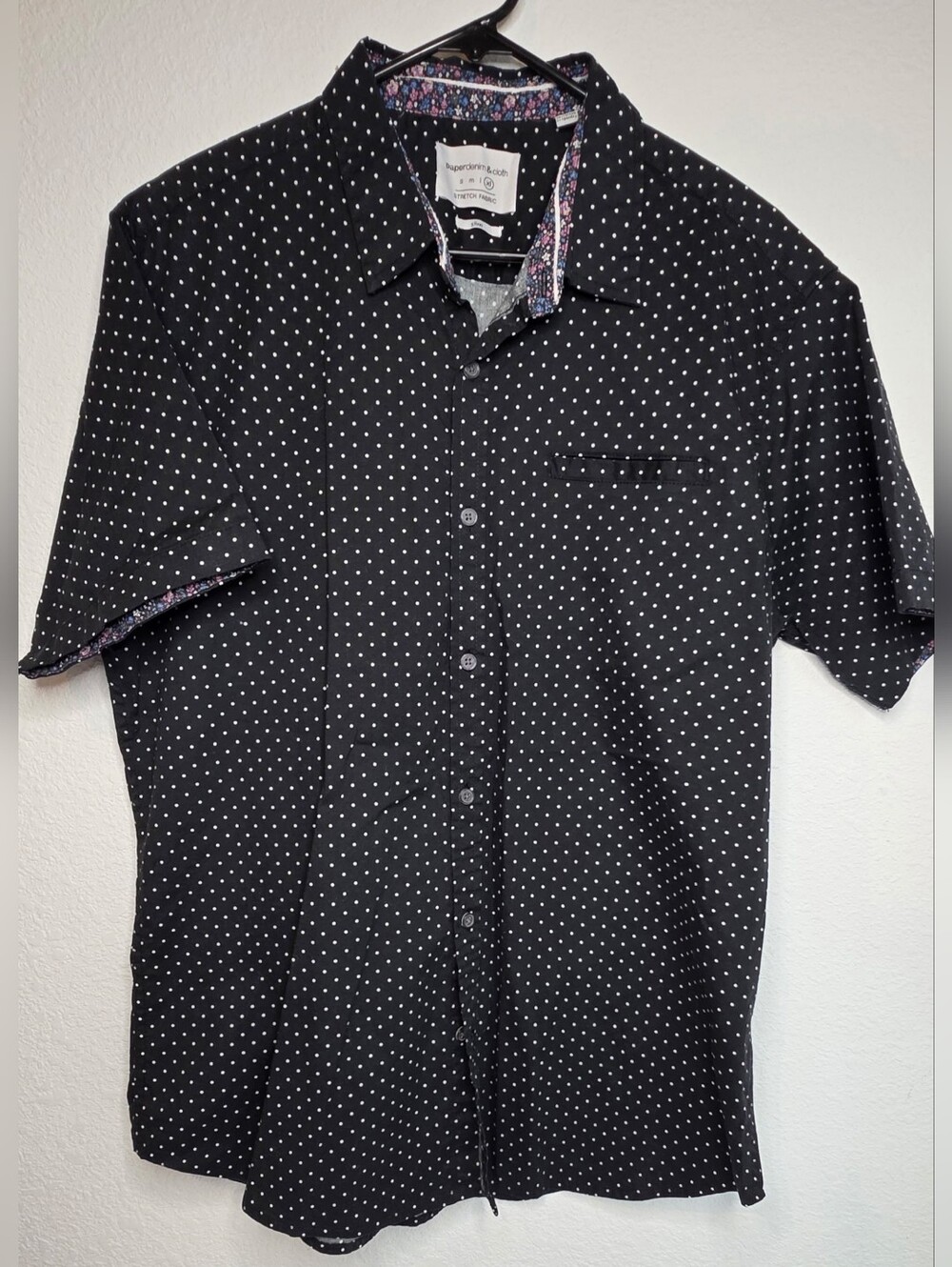 Paper Denim & Cloth Black Shirt with White Polka Dots